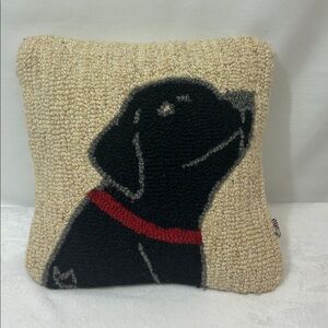 Chandler 4 Corners Hand-Hook Wool 
Black Lab Pillow